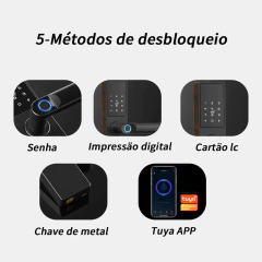 Electronic Door Lock Work with Digital Smart Lock Tuya Wifi App Remote Unlocking Keyless Lock Fingerprint Door Lock RH05 - comprar online