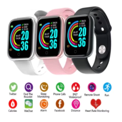 Y68 Smart Watch Heart Rate Blood Pressure Blood Oxygen Monitoring Multi-Function Reminder Sleep Monitoring - online store
