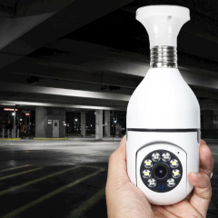 2MP E27 Bulb Surveillance Camera Night Vision Full Color Automatic Human Tracking 4x Digital Zoom Video Indoor Security Monitor - HighTech Tecnologias