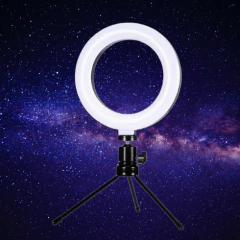 Ring Light Led Mesa Iluminador Pequena Tripé 6 Polegada 16cm Youtuber Influencer Iluminação Luz Beleza Maquiagem Vídeos