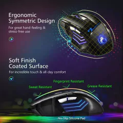 Mouse Gamer Jogos Laser 3600dpi Usb Com Fio Led 7 Botões Iluminado - online store