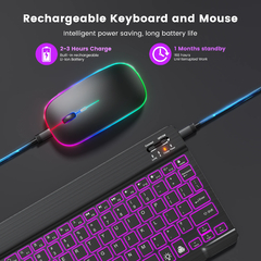 EMTRA Backlit Backlight Bluetooth Keyboard Mouse For IOS Android Windows For iPad Portuguese keyboard Spanish keyboard and Mouse - HighTech Tecnologias