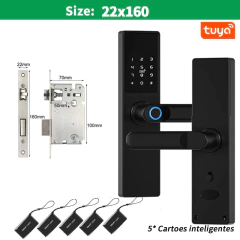 Imagen de Electronic Door Lock Work with Digital Smart Lock Tuya Wifi App Remote Unlocking Keyless Lock Fingerprint Door Lock RH05