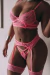 CONJUNTO TODA SUA DE CROPPED RENDADO SEM BOJO ROSA PANTERA
