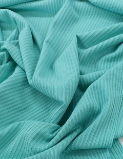 CORTE TECIDO CANELADO DE VISCOSE - VERDE TIFFANY 2,80 X 1,60