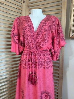 Vestido indiano Om coral tamanho único - NOVO na internet