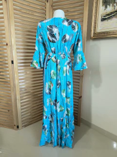 Vestido Boho lurex azul tamanho M - NOVO - loja online