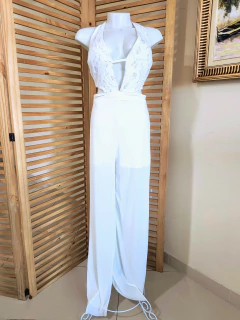 Macacão cropped renda off white tamanho P - loja online