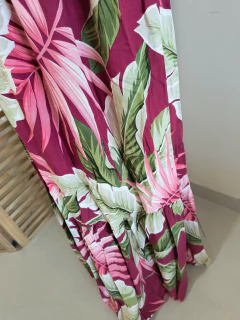 Vestido longo vermelho estampado tamanho M - loja online