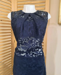 Vestido Allexis Sampaio renda azul marinho tamanho 42 na internet