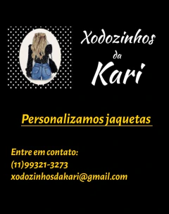 Jaqueta jeans clara customizada Leão tamanho M - comprar online