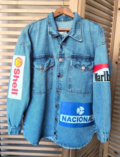 Imagem do Jaqueta/Camisão jeans customizada Ayrton Senna tamanho GG