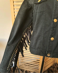Jaqueta jeans preta customizada Luíza Sonza tamanho P - loja online