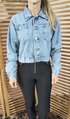 Jaqueta jeans clara customizada Rolling Stones tamanho M na internet