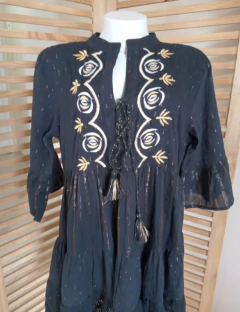 Vestido Boho Lurex preto tamanho M, NOVO - BRECHÓ na internet