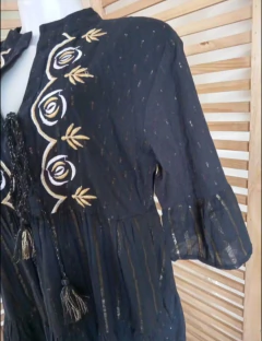 Vestido Boho Lurex preto tamanho M, NOVO - BRECHÓ - Xodozinhos da Kari