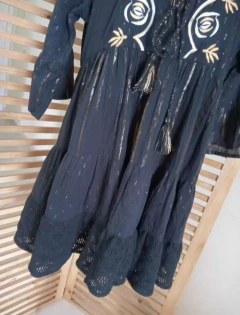 Vestido Boho Lurex preto tamanho M, NOVO - BRECHÓ - loja online