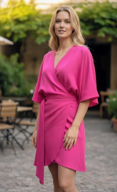 Vestido linho envelope pink tamanho P - BRECHÓ