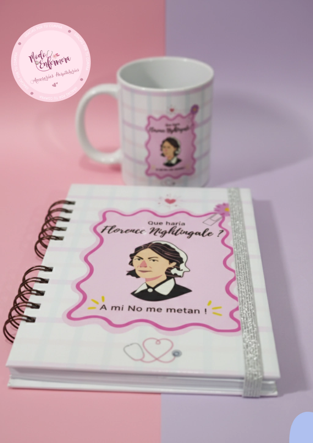 Kit Taza + Agenda " Florence Nightingale" con cajita de regalo