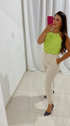 Blusa detalhes - off/verde lima - comprar online