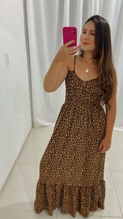 Vestido longo onça