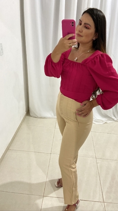 Cropped Manga longa - pink - comprar online