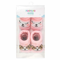 KIT C/2 PARES RN FEM ROSA CACHORRINHA/GATINHA