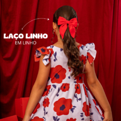 LAÇO LINHO INFANTIL OU ADULTO EM TECIDO LINHO COM PONTAS