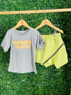 CONJ FEM SUMMER GLOW CINZA/VERDE - comprar online