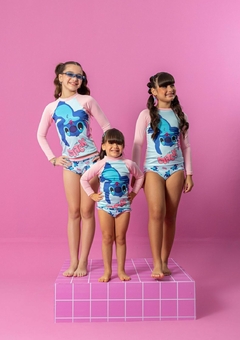 BIQUINI INFANTIL STITCH ROSINHA MANGA LONGA - comprar online