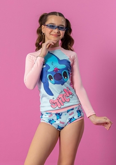 BIQUINI INFANTIL STITCH ROSINHA MANGA LONGA na internet