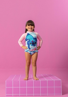 BIQUINI INFANTIL STITCH ROSINHA MANGA LONGA - loja online