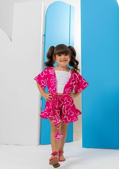 CONJUNTO KIMONO FLOR ROSA 3 PEÇA na internet