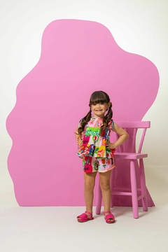 CONJ PEPLUM LASTEX FRIENDS - loja online