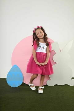 VESTIDO INFANTIL MENINA DE PASCOA TULLE - comprar online