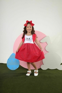 VESTIDO INFANTIL MENINA DE PASCOA TULLE - Formiguinha Kids Moda Infantil