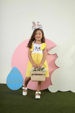 VESTIDO INFANTIL MENINA DE PASCOA TULLE