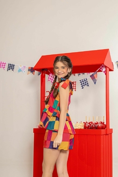 CONJUNTO INFANTIL SOPHIA XADREZ PEPLUM - Formiguinha Kids Moda Infantil