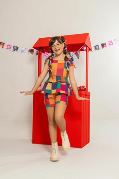 CONJUNTO INFANTIL SOPHIA XADREZ PEPLUM - loja online