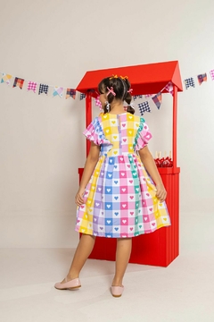 VESTIDO MENINA INFANTIL DUDA XADREZ - loja online
