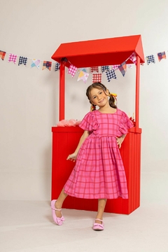 VESTIDO DUDA XADREZ PINK - loja online