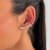 Brinco Earr Cuff Seta Cravejado em Zircônias Cristais com Pedras - Michelle Joias e Acessórios