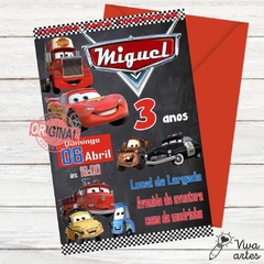 Convite Digital Carros Disney