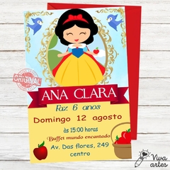 Convite Digital Branca De Neve cute