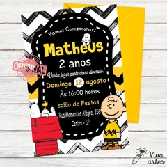 Convite Digital Snoopy e Charlie Brown