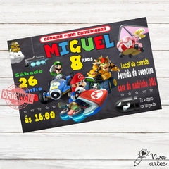 Convite Digital Mario kart bros