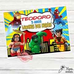 Arte Digital Lancheira Super Heróis