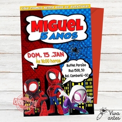 Convite Digital Spidey e Seus Amigos Espetaculares