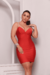 Vestido Alça Brilho - Vermelho - comprar online