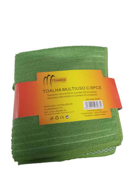 Jogo de toalhas Poliester multi-uso 8 Pcs
